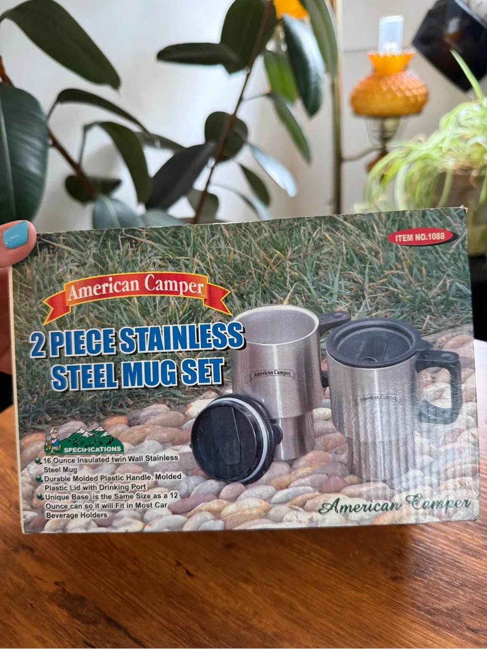 American Camper 2-Piece Stainless Steel Mug Set - Brushed Steel